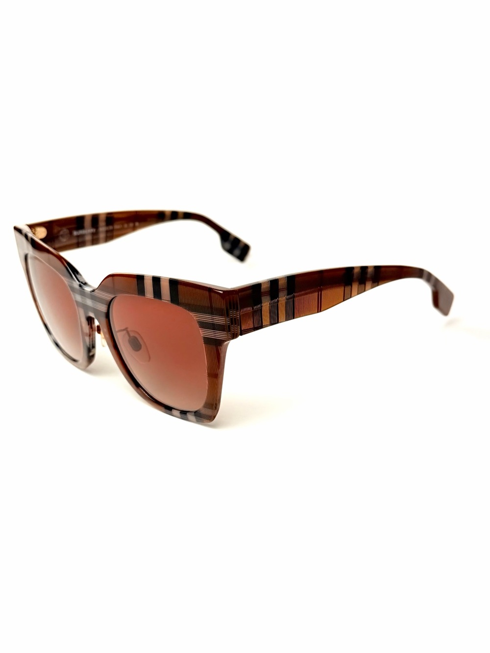Burberry B 4364 F 3967/13 Brown Check Brown Gradient Sunglasses 4364-F